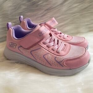 Skechers Pink and Purple Athletic Sneakers Hook & Loop Kids Size 3
